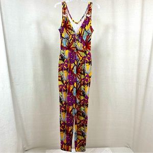 Tropical Print Casual Jumpsuit